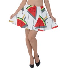 Watermelon Popsicle   Velvet Skater Skirt by ConteMonfrey