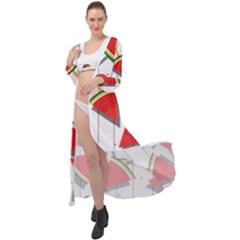 Watermelon Popsicle   Maxi Chiffon Beach Wrap by ConteMonfrey