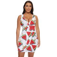 Watermelon Popsicle   Draped Bodycon Dress by ConteMonfrey