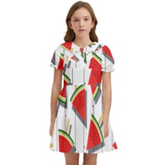 Watermelon Popsicle   Kids  Bow Tie Puff Sleeve Dress by ConteMonfrey