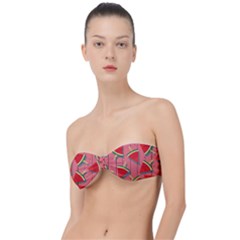 Red Watermelon Popsicle Classic Bandeau Bikini Top  by ConteMonfrey