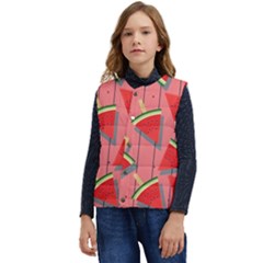 Red Watermelon Popsicle Kid s Short Button Up Puffer Vest	 by ConteMonfrey