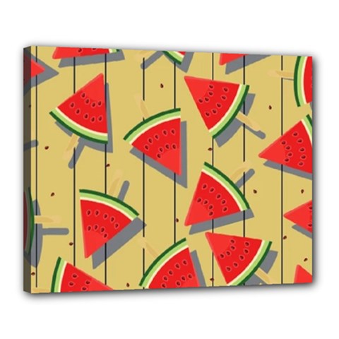 Pastel Watermelon Popsicle Canvas 20  x 16  (Stretched)