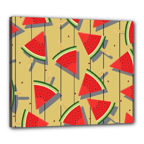 Pastel Watermelon Popsicle Canvas 24  x 20  (Stretched)