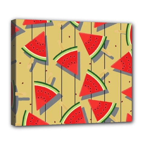 Pastel Watermelon Popsicle Deluxe Canvas 24  x 20  (Stretched)
