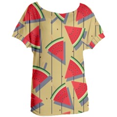 Pastel Watermelon Popsicle Women s Oversized Tee