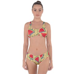 Pastel Watermelon Popsicle Criss Cross Bikini Set