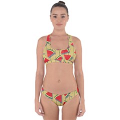 Pastel Watermelon Popsicle Cross Back Hipster Bikini Set
