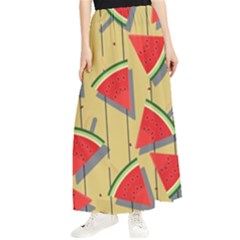 Pastel Watermelon Popsicle Maxi Chiffon Skirt