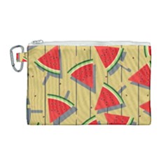 Pastel Watermelon Popsicle Canvas Cosmetic Bag (Large)
