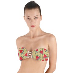 Pastel Watermelon Popsicle Twist Bandeau Bikini Top