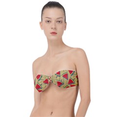 Pastel Watermelon Popsicle Classic Bandeau Bikini Top 