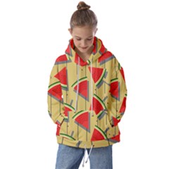 Pastel Watermelon Popsicle Kids  Oversized Hoodie