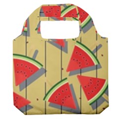 Pastel Watermelon Popsicle Premium Foldable Grocery Recycle Bag