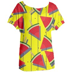 Yellow Watermelon Popsicle  Women s Oversized Tee by ConteMonfrey