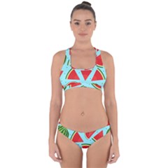 Blue Watermelon Cross Back Hipster Bikini Set by ConteMonfrey