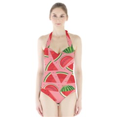 Red Watermelon  Halter Swimsuit by ConteMonfrey