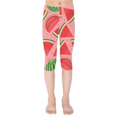 Red Watermelon  Kids  Capri Leggings  by ConteMonfrey