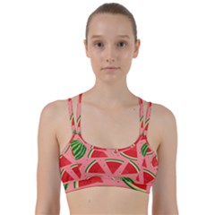 Red Watermelon  Line Them Up Sports Bra by ConteMonfrey