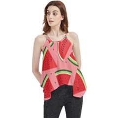 Red Watermelon  Flowy Camisole Tank Top by ConteMonfrey