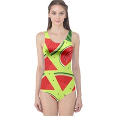 Pastel Watermelon   One Piece Swimsuit