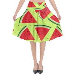 Pastel Watermelon   Flared Midi Skirt by ConteMonfrey