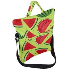 Pastel Watermelon   Fold Over Handle Tote Bag by ConteMonfrey