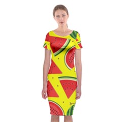 Yellow Watermelon   Classic Short Sleeve Midi Dress by ConteMonfrey