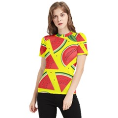 Yellow Watermelon   Women s Short Sleeve Rash Guard by ConteMonfrey