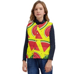 Yellow Watermelon   Kid s Short Button Up Puffer Vest	 by ConteMonfrey