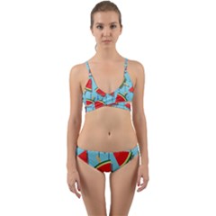 Blue Watermelon Popsicle  Wrap Around Bikini Set by ConteMonfrey