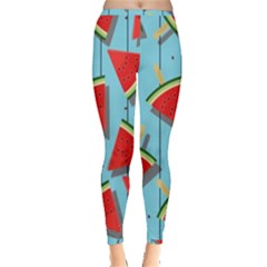 Blue Watermelon Popsicle  Inside Out Leggings by ConteMonfrey