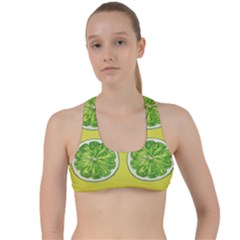 Yellow Lemonade  Criss Cross Racerback Sports Bra by ConteMonfrey