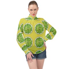 Yellow Lemonade  High Neck Long Sleeve Chiffon Top by ConteMonfrey