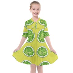 Yellow Lemonade  Kids  All Frills Chiffon Dress by ConteMonfrey