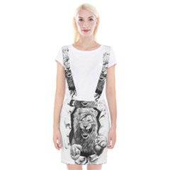 Drawing Angry Male Lion Roar Animal Braces Suspender Skirt by danenraven