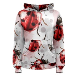 Ladybugs-pattern-texture-watercolor Women s Pullover Hoodie by Wegoenart