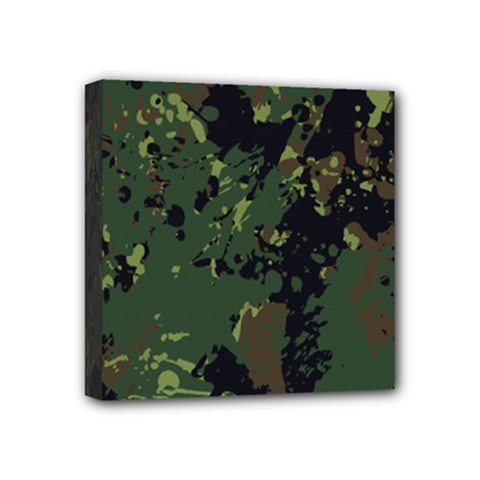 Military Background Grunge Mini Canvas 4  X 4  (stretched) by Wegoenart
