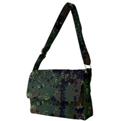 Military Background Grunge Full Print Messenger Bag (l) by Wegoenart