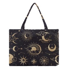 Asian-set-with-clouds-moon-sun-stars-vector-collection-oriental-chinese-japanese-korean-style Medium Tote Bag by Wegoenart