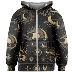 Asian-set-with-clouds-moon-sun-stars-vector-collection-oriental-chinese-japanese-korean-style Kids  Zipper Hoodie Without Drawstring by Wegoenart