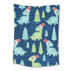 Cute-dinosaurs-animal-seamless-pattern-doodle-dino-winter-theme Medium Tapestry by Wegoenart