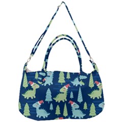 Cute-dinosaurs-animal-seamless-pattern-doodle-dino-winter-theme Removal Strap Handbag by Wegoenart