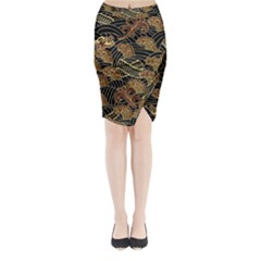 Oriental-traditional-seamless-pattern Midi Wrap Pencil Skirt