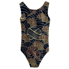 Oriental-traditional-seamless-pattern Kids  Cut-out Back One Piece Swimsuit