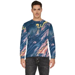 Liquid Abstract Paint Texture Men s Fleece Sweatshirt by Wegoenart