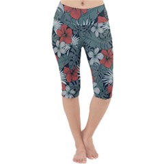 Seamless-floral-pattern-with-tropical-flowers Lightweight Velour Cropped Yoga Leggings