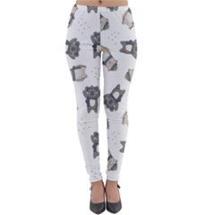 Cute Seamless Pattern With Koala Panda Bear Lightweight Velour Leggings by Wegoenart