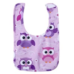 Seamless Cute Colourfull Owl Kids Pattern Baby Bib by Wegoenart