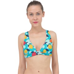 Pop Art Style Citrus Seamless Pattern Classic Banded Bikini Top by Wegoenart